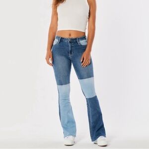 Hollister High Rise Vintage Flare Patchwork Jeans